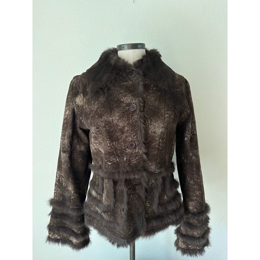 100% Rabbit Fur Vintage Jacket, glam, mob wife,Y2K, old money luxury, statement